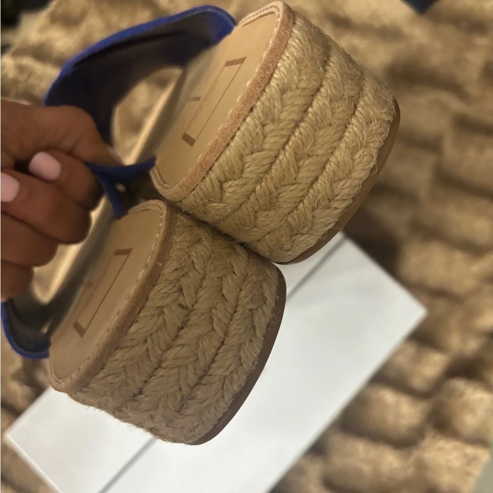 Dolce Vita Royal Blue Crossband Espadrille Slide Sandals